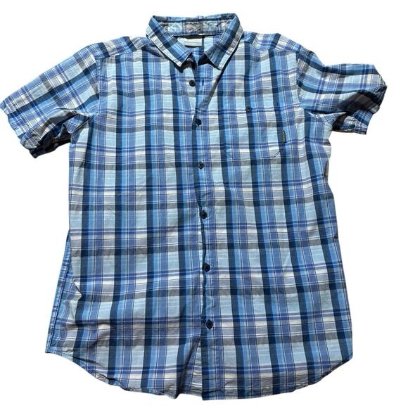Columbia Regular Fit Blue Multicolor‎ Plaid Button Up Shirt Men’s Size Large - Picture 1 of 4